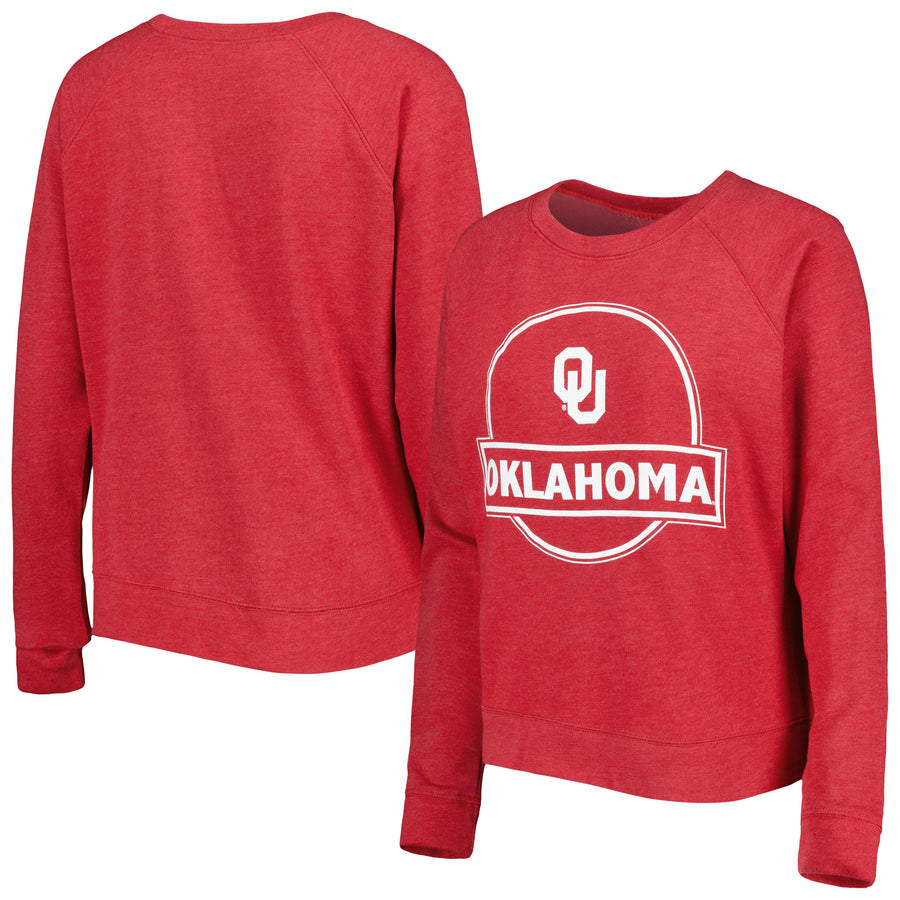 Women's Crimson Oklahoma Sooners Prize Raglan Sweatshirt