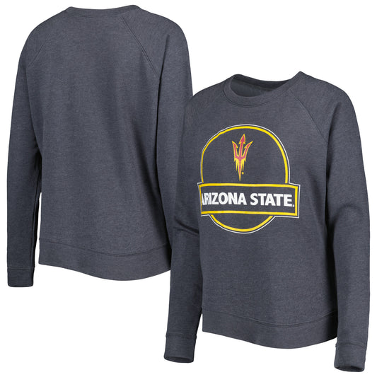 Women's Charcoal Arizona State Sun Devils Prize Raglan Sweatshirt