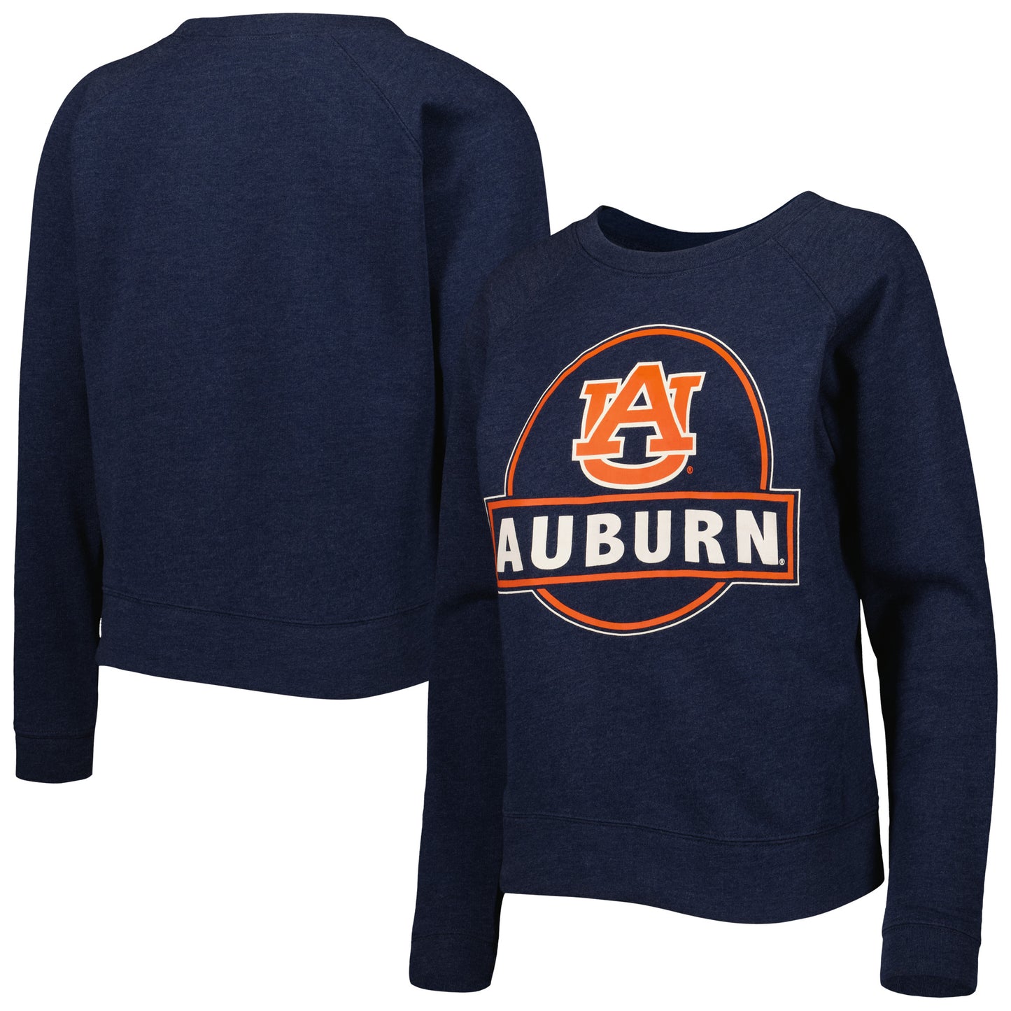 Women's Navy Auburn Tigers Prize Raglan Sweatshirt