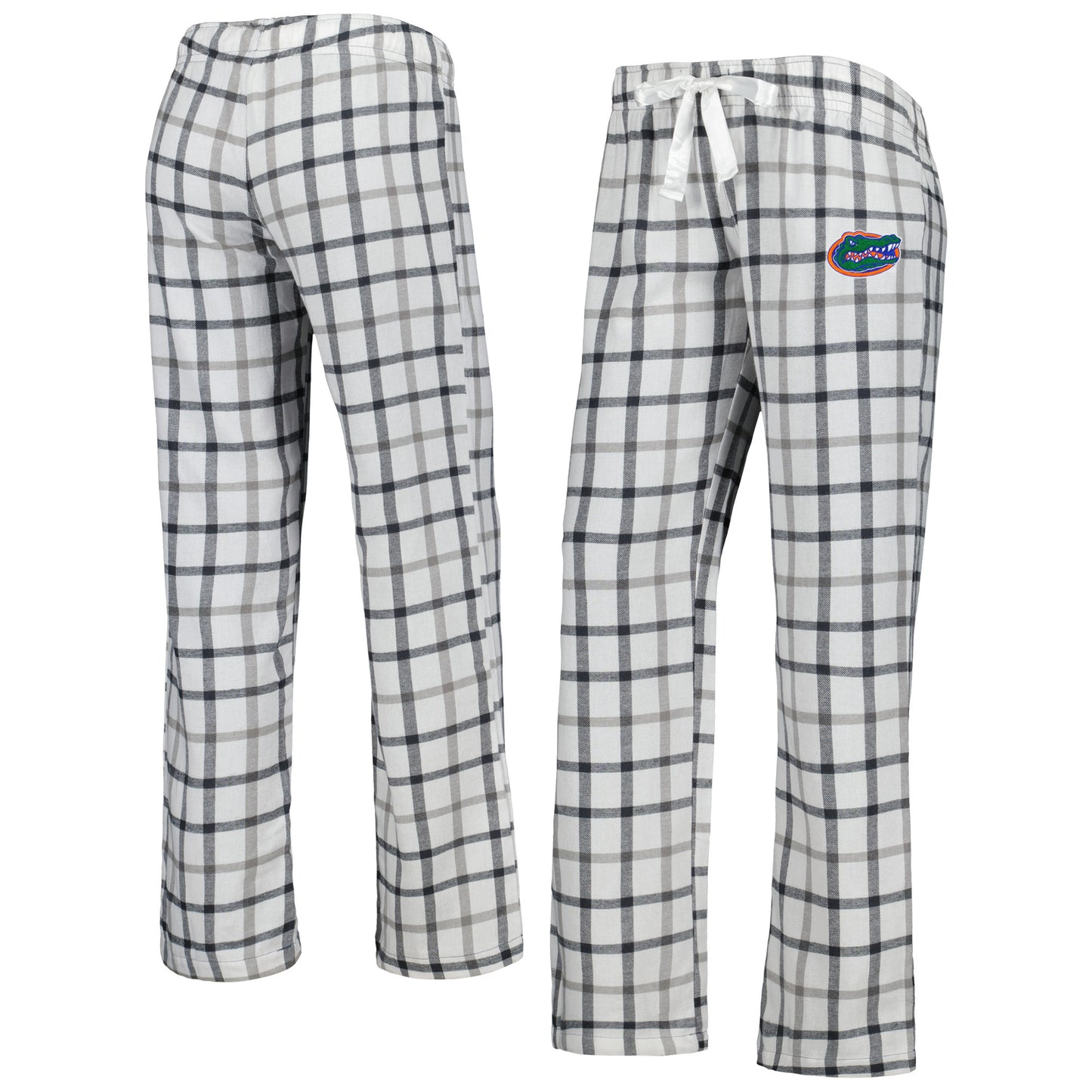 Women's White/Charcoal Florida Gators Trance Flannel Pants