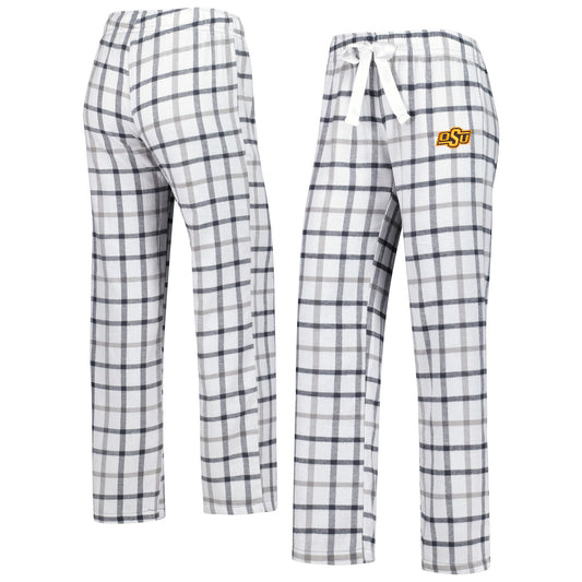 Women's White/Charcoal Oklahoma State Cowboys Trance Flannel Pants