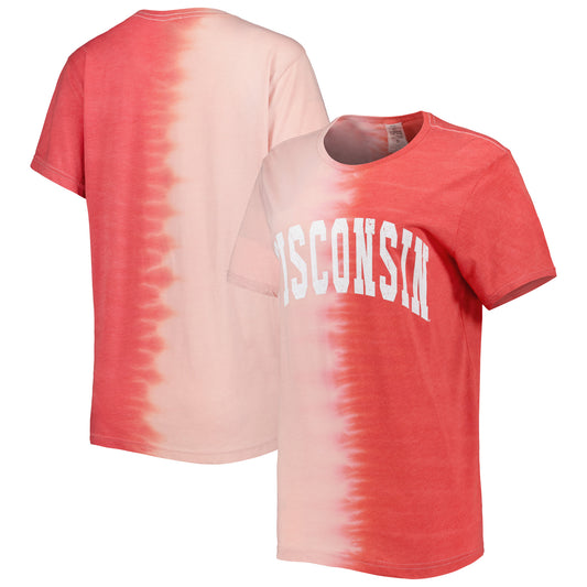 Women's Gameday Couture Red Wisconsin Badgers Find Your Groove Split-Dye T-Shirt