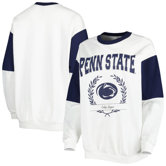 Women's Gameday Couture White Penn State Nittany Lions It's A Vibe Dolman Pullover Sweatshirt