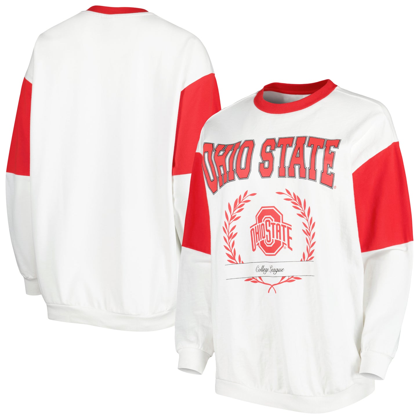 Women's Gameday Couture White Ohio State Buckeyes It's A Vibe Dolman Pullover Sweatshirt