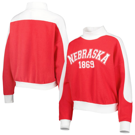 Women's Gameday Couture Crimson Nebraska Huskers Make it a Mock Sporty Pullover Sweatshirt