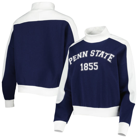 Women's Gameday Couture Navy Penn State Nittany Lions Make it a Mock Sporty Pullover Sweatshirt