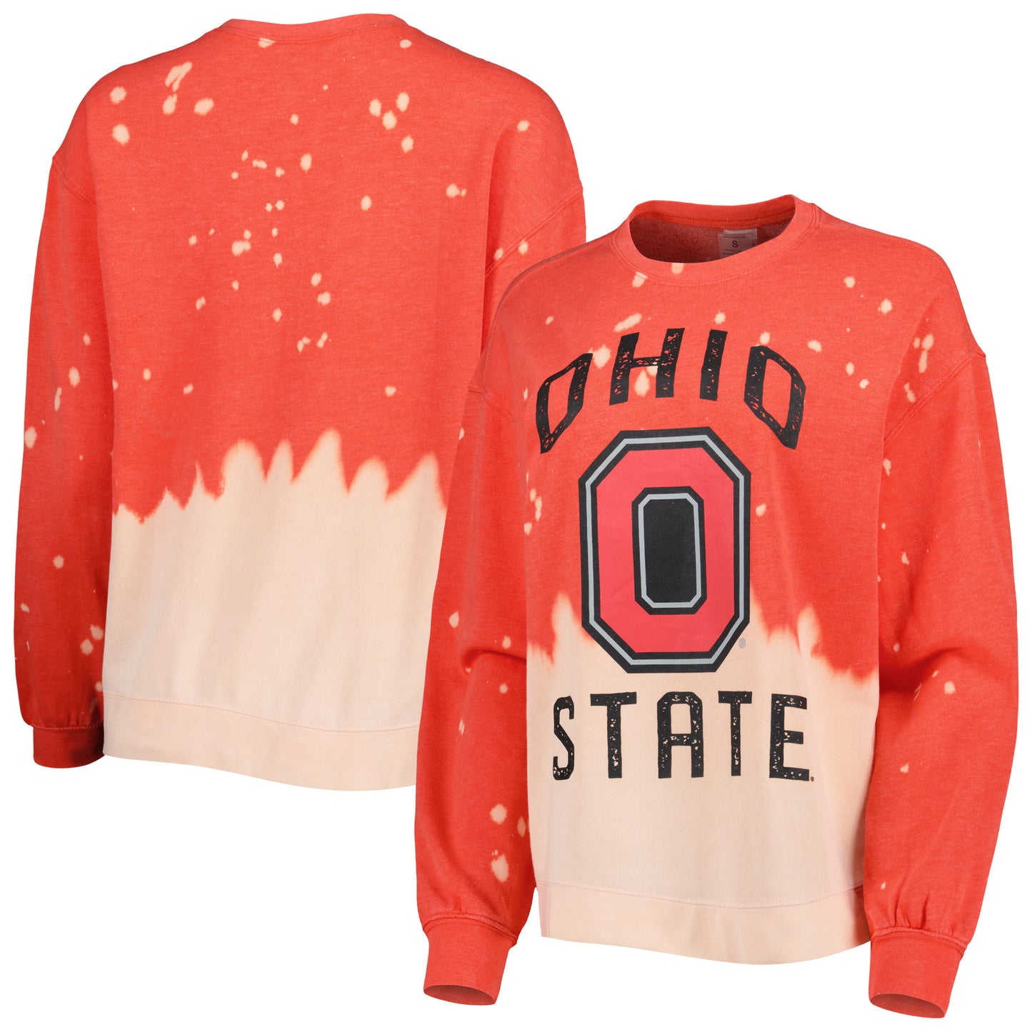 Women's Gameday Couture Scarlet Ohio State Buckeyes Twice As Nice Faded Dip-Dye Pullover Long Sleeve Top