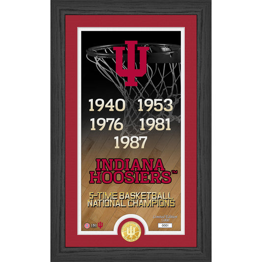 Highland Mint Indiana Hoosiers 5-Time Basketball National Champions 12'' x 20'' Legacy Bronze Coin Photo Mint