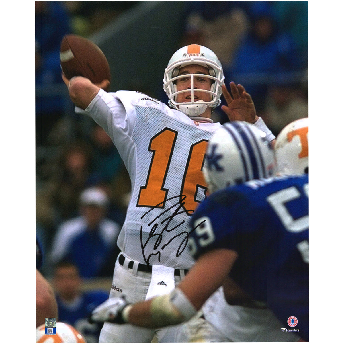 Peyton Manning Tennessee Volunteers Autographed 16" x 20" White Passing Photograph