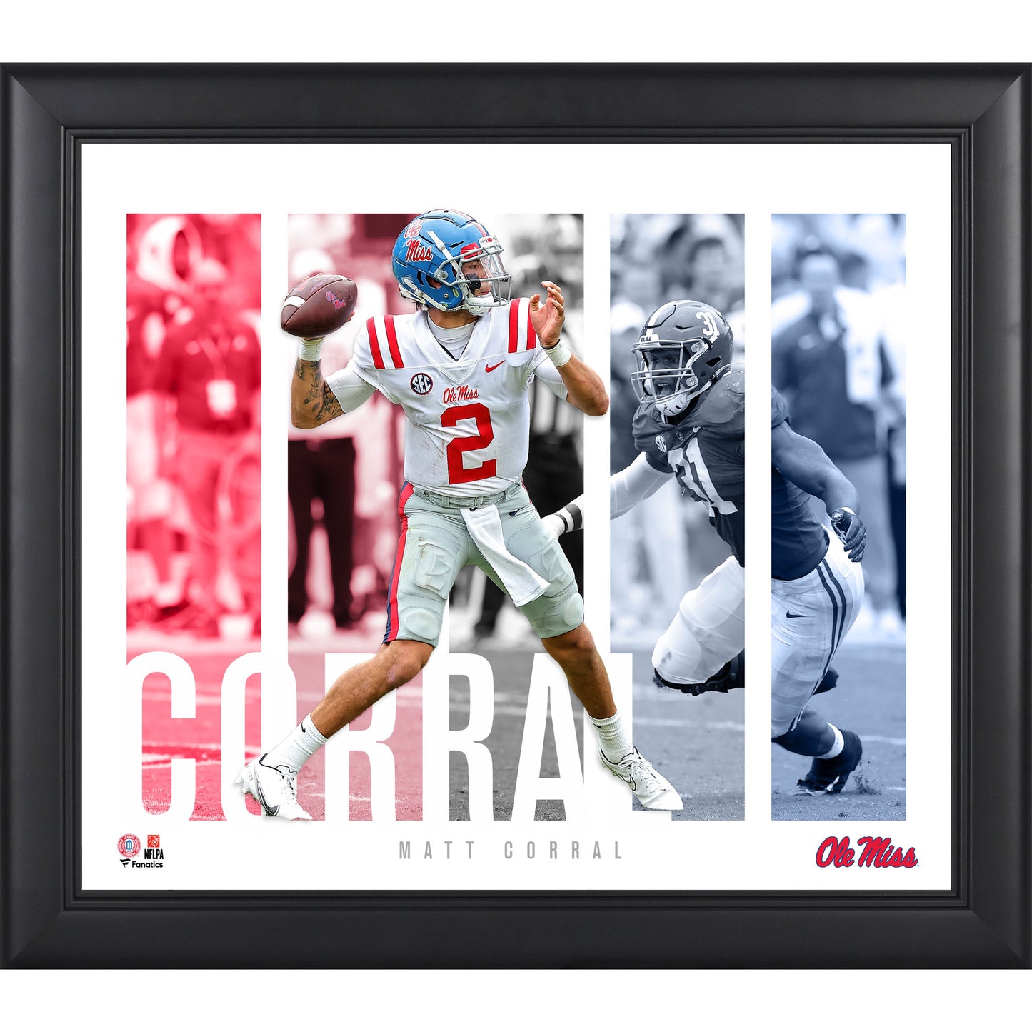 Matt Corral Ole Miss Rebels Framed 15" x 17" Player Panel Collage