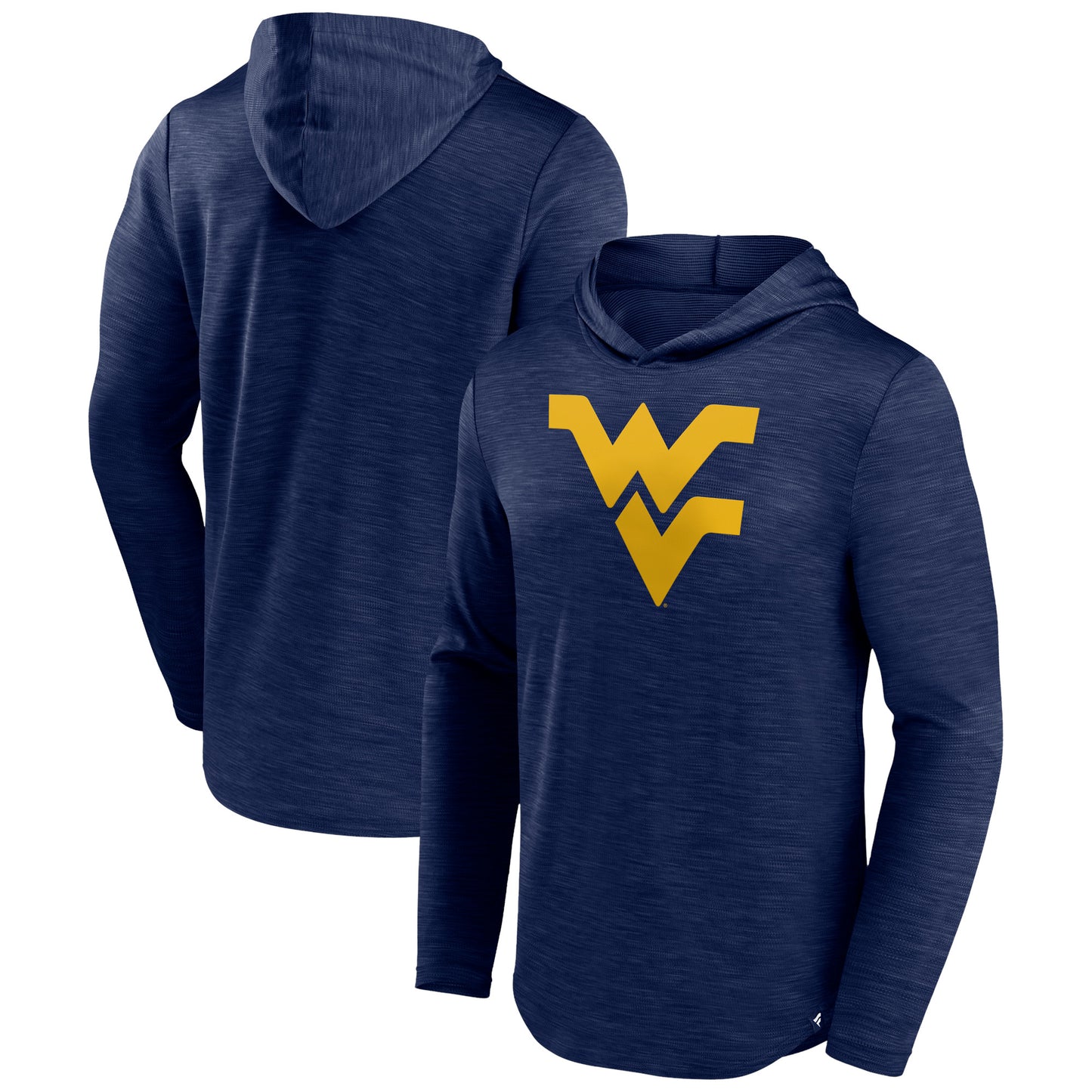 Men's Fanatics Heather Navy West Virginia Mountaineers Transitional Hoodie T-Shirt