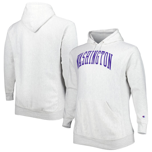 Men's Heather Gray Washington Huskies Big & Tall Pullover Hoodie