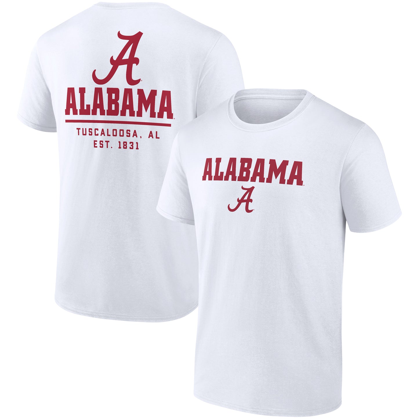 Men's Fanatics White Alabama Crimson Tide Game Day 2-Hit T-Shirt