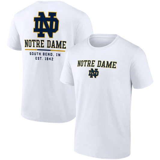 Men's Fanatics White Notre Dame Fighting Irish Game Day 2-Hit T-Shirt