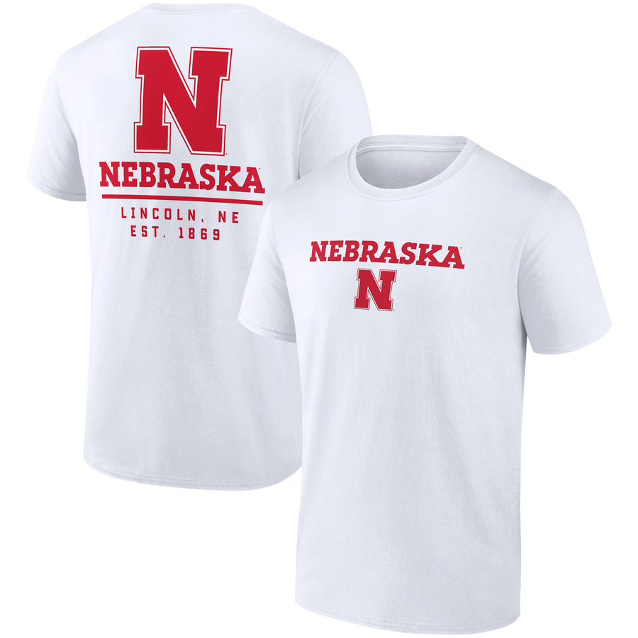 Men's Fanatics White Nebraska Huskers Game Day 2-Hit T-Shirt