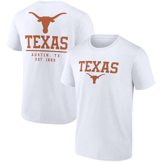 Men's Fanatics White Texas Longhorns Game Day 2-Hit T-Shirt