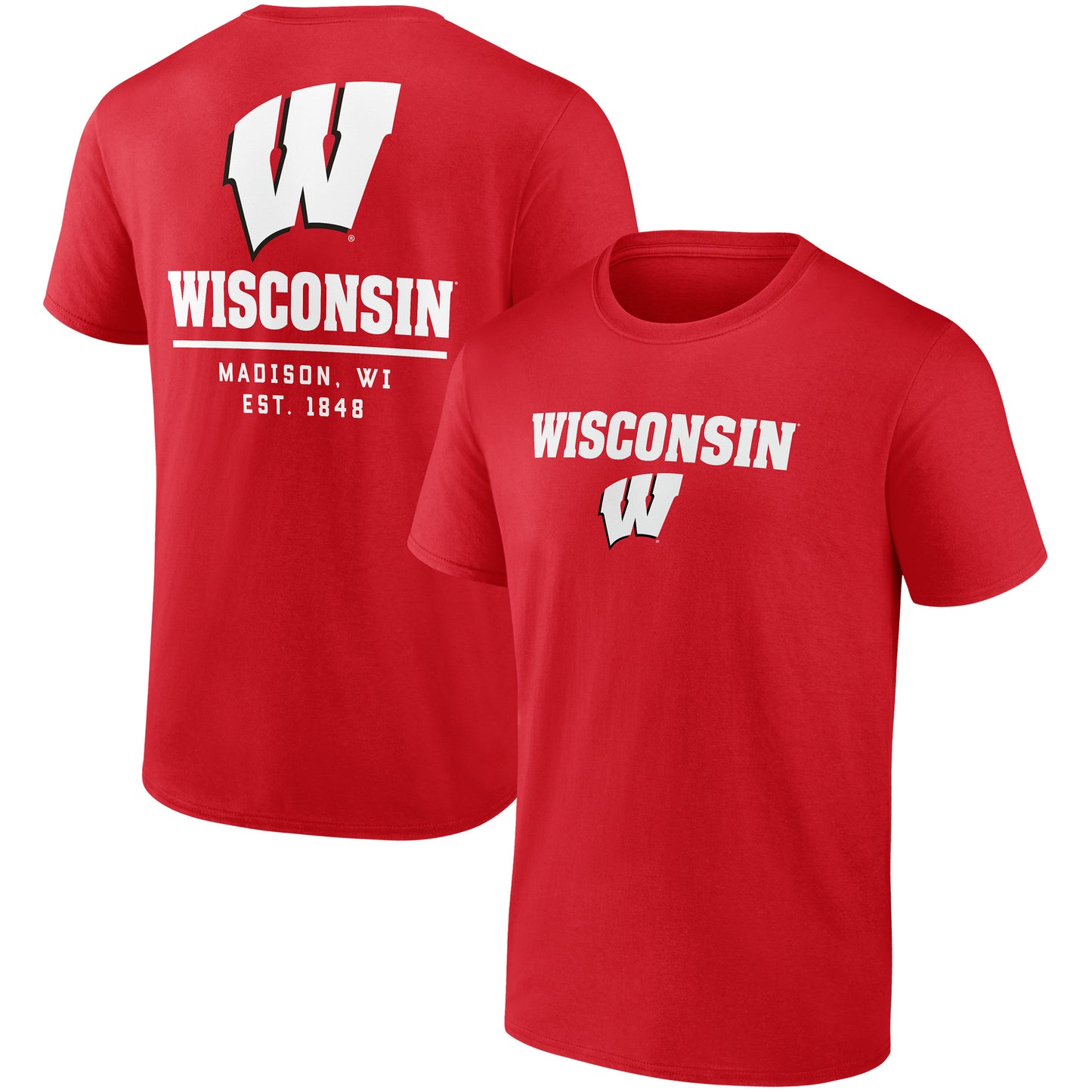 Men's Fanatics Red Wisconsin Badgers Game Day 2-Hit T-Shirt
