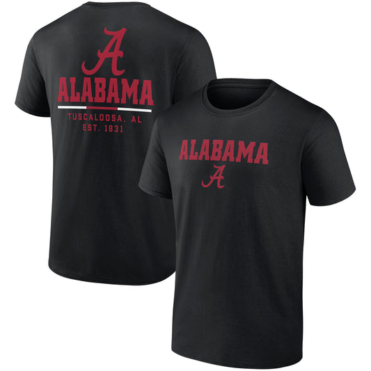 Men's Fanatics Black Alabama Crimson Tide Game Day 2-Hit T-Shirt