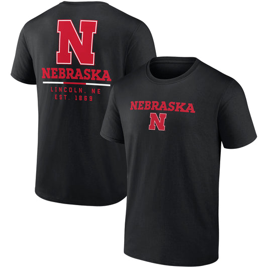 Men's Fanatics Black Nebraska Huskers Game Day 2-Hit T-Shirt