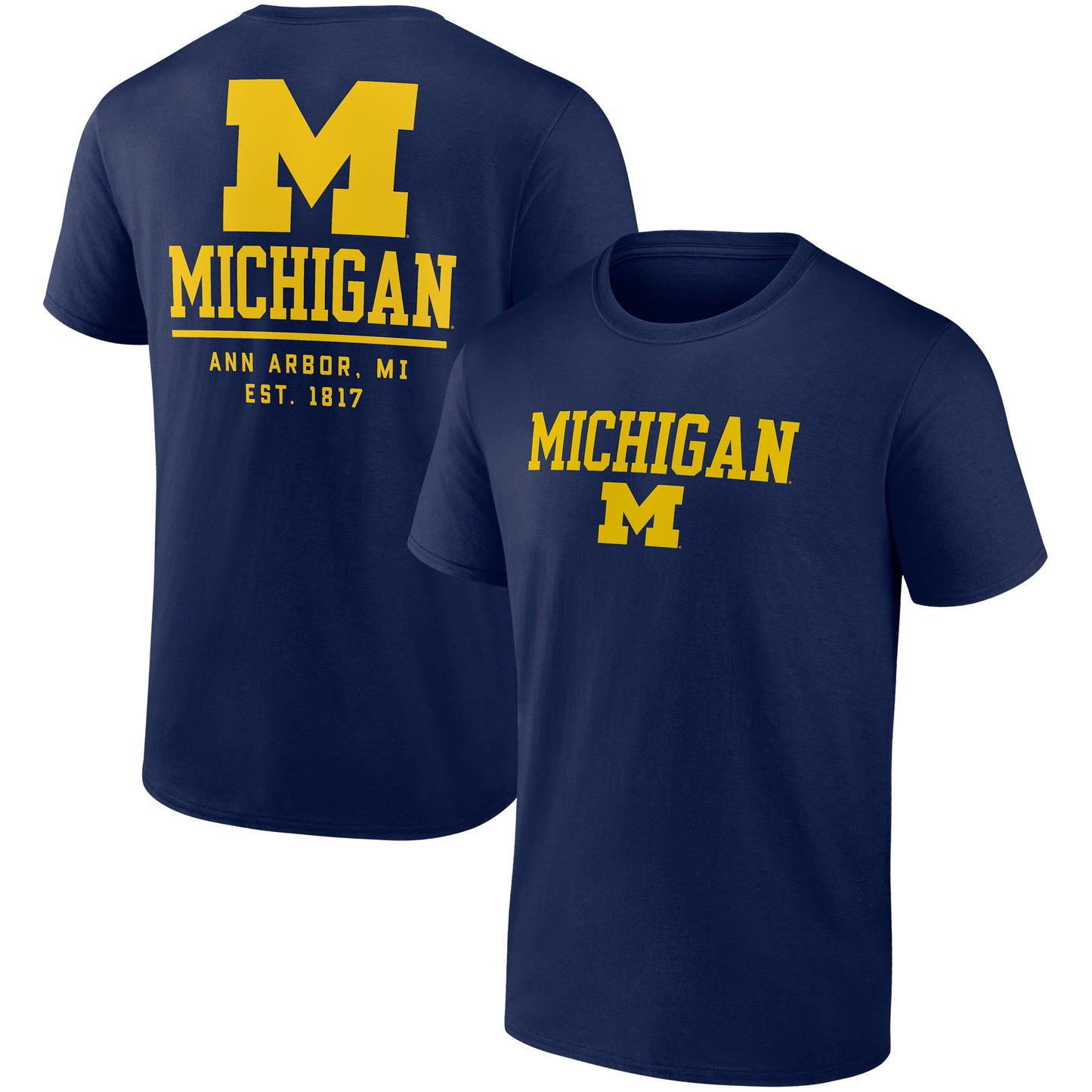 Men's Fanatics Navy Michigan Wolverines Game Day 2-Hit T-Shirt