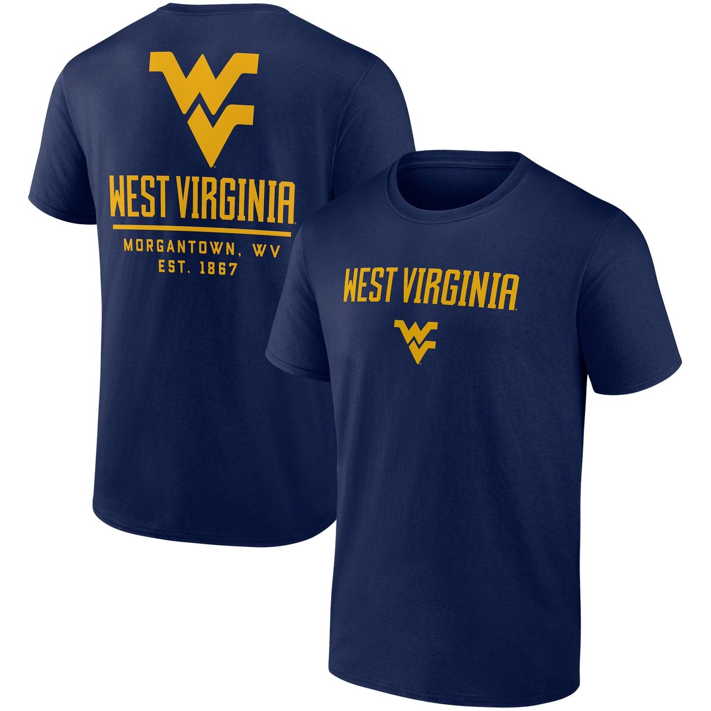 Men's Fanatics Navy West Virginia Mountaineers Game Day 2-Hit T-Shirt