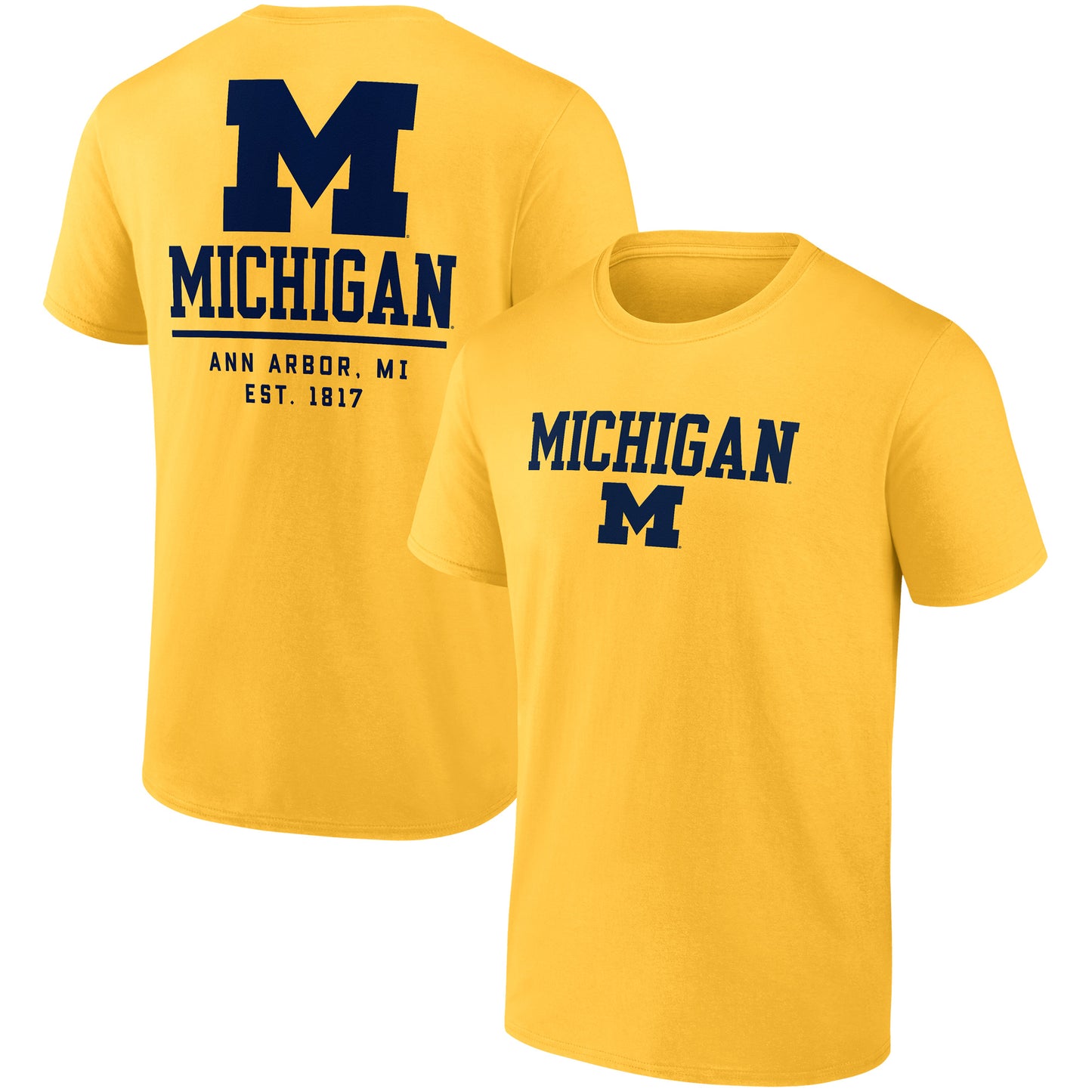 Men's Fanatics Maize Michigan Wolverines Game Day 2-Hit T-Shirt