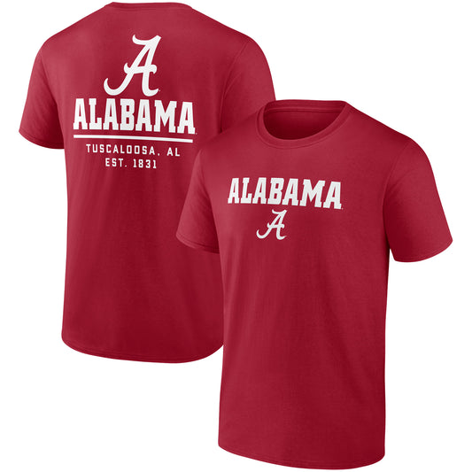 Men's Fanatics Crimson Alabama Crimson Tide Game Day 2-Hit T-Shirt