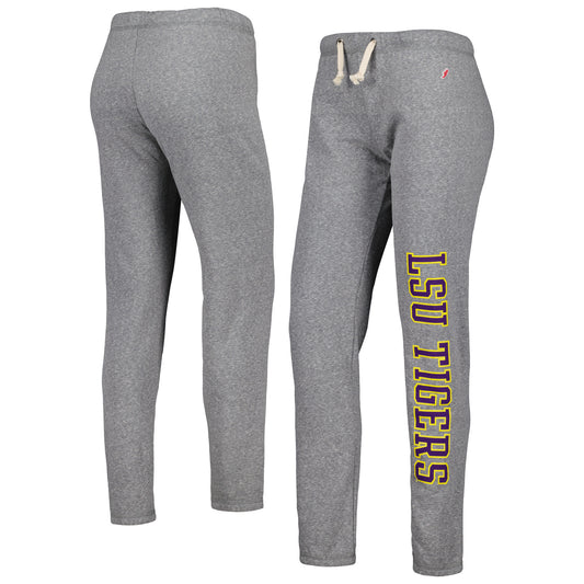 Women's League Collegiate Wear Heather Gray LSU Tigers Victory Springs Tri-Blend Jogger Pants