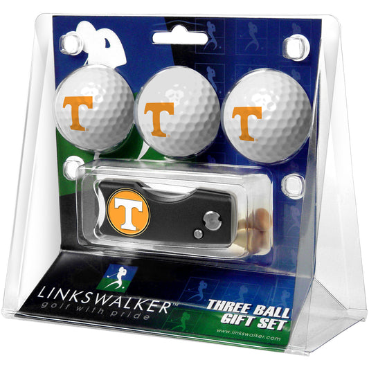 Tennessee Volunteers 3-Pack Golf Ball Gift Set with Spring Action Divot Tool