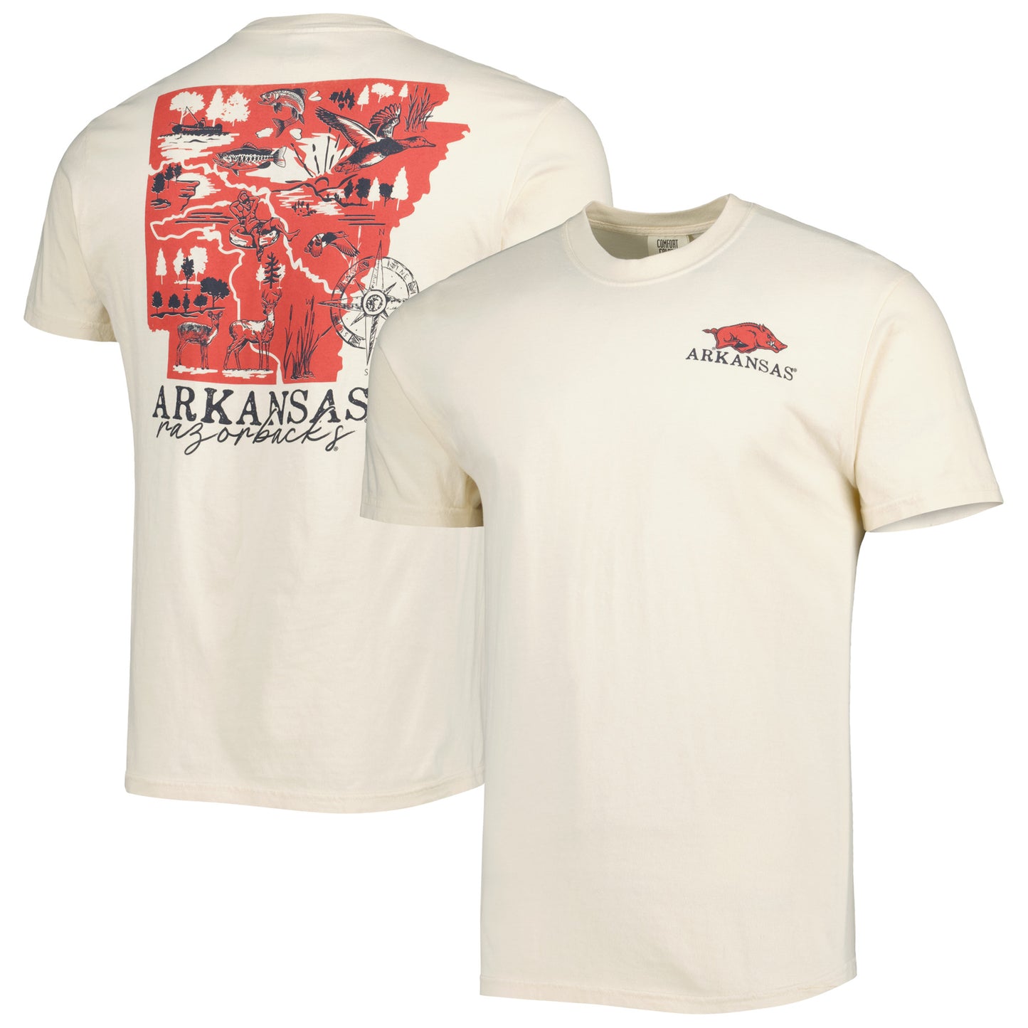 Men's Cream Arkansas Razorbacks Hyperlocal T-Shirt