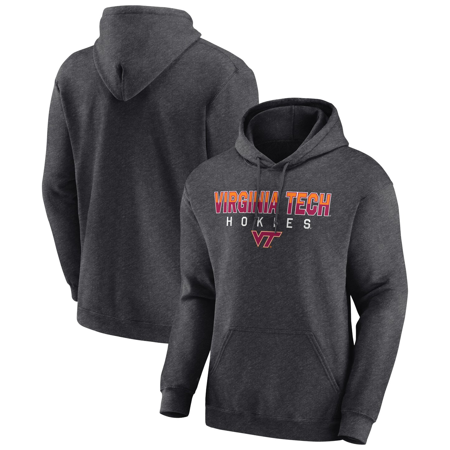 Men's Fanatics Heather Charcoal Virginia Tech Hokies Jump The Gun Pullover Hoodie