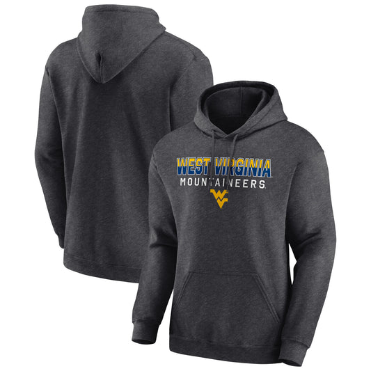 Men's Fanatics Heather Charcoal West Virginia Mountaineers Jump The Gun Pullover Hoodie