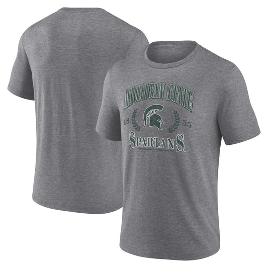 Men's Fanatics Heather Gray Michigan State Spartans Laurel Original Throwback T-Shirt