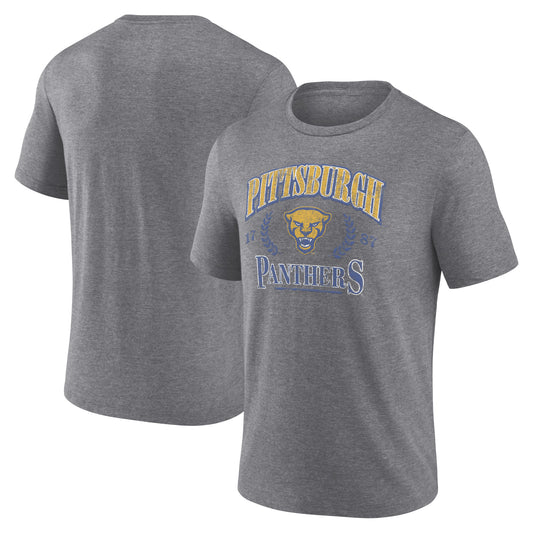 Men's Fanatics Heather Gray Pitt Panthers Laurel Original Throwback T-Shirt