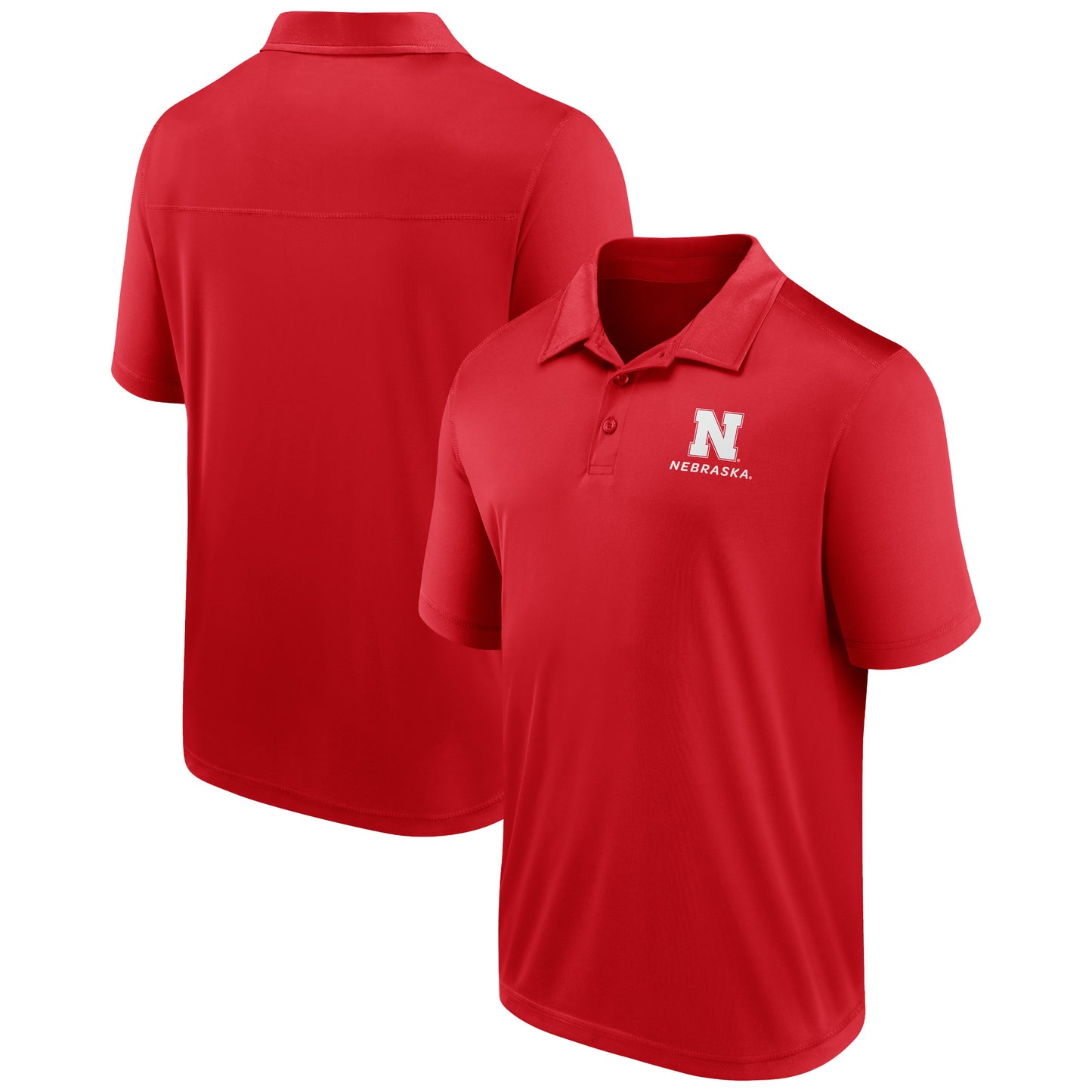 Men's Fanatics Scarlet Nebraska Huskers Stack Polo