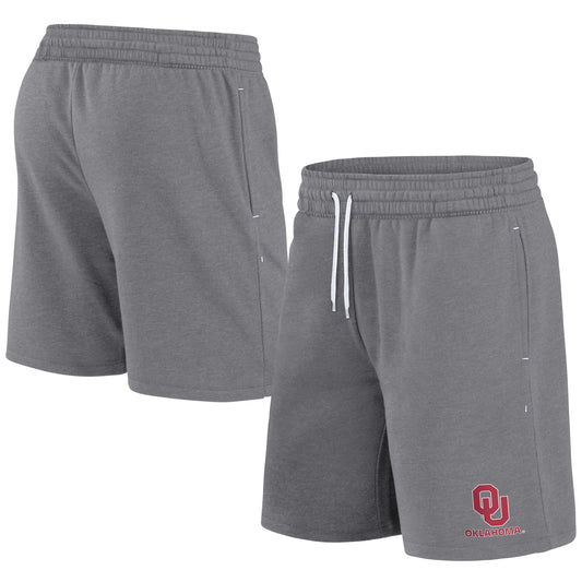 Men's Fanatics Heather Gray Oklahoma Sooners Logo Over School Shorts