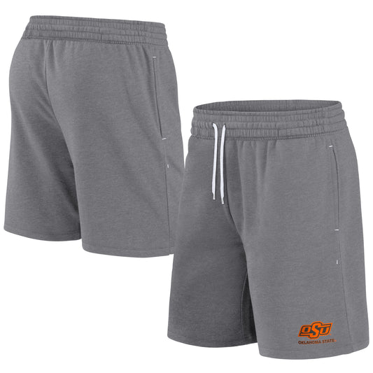 Men's Fanatics Heather Gray Oklahoma State Cowboys Logo Over School Shorts