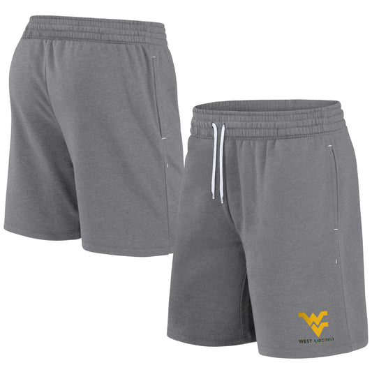 Men's Fanatics Heather Gray West Virginia Mountaineers Logo Over School Shorts