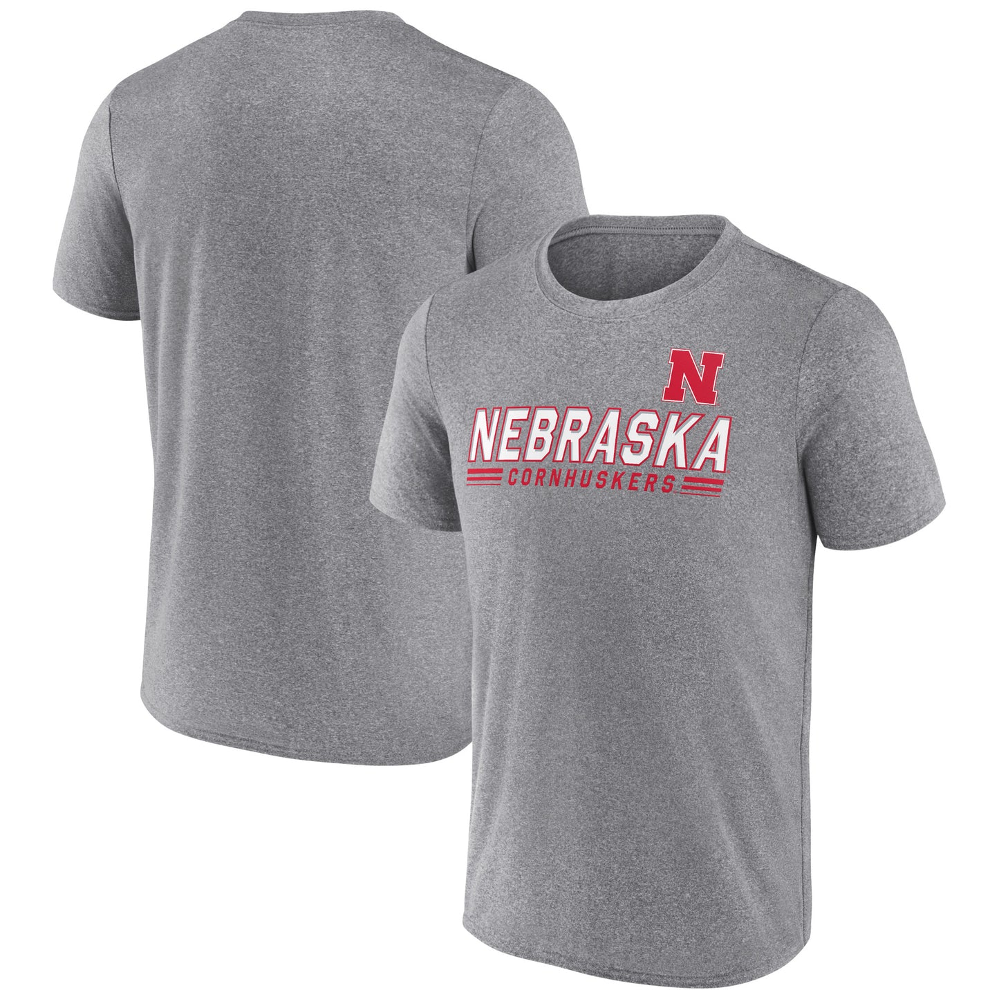 Men's Fanatics Heather Gray Nebraska Huskers Modern Speed T-Shirt