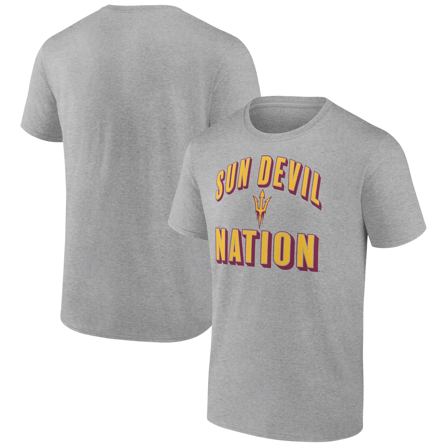 Men's Fanatics Heather Gray Arizona State Sun Devils Slogan Bold T-Shirt