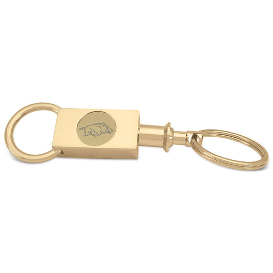 Gold Arkansas Razorbacks Personalized Key Ring