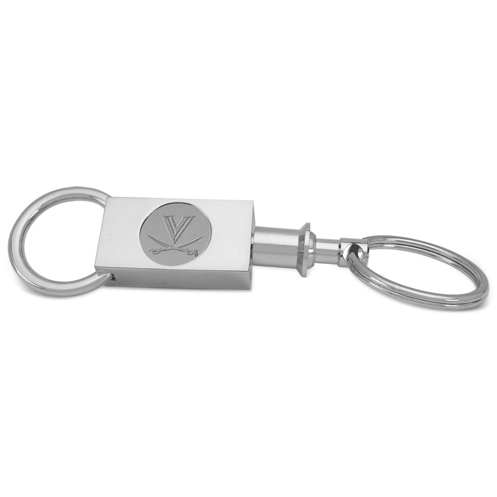 Silver Virginia Cavaliers Personalized Key Ring