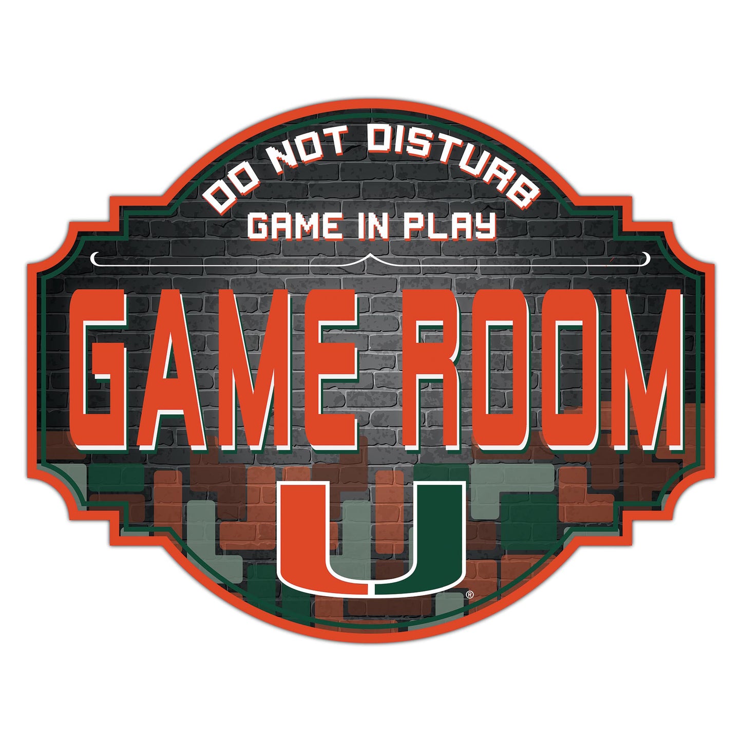 Miami Hurricanes 12'' Game Room Tavern Sign