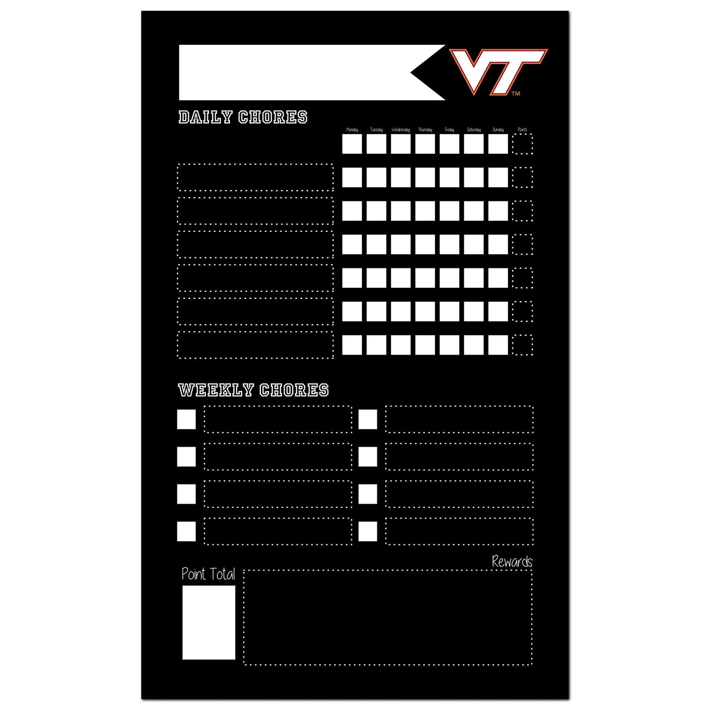 Virginia Tech Hokies 11'' x 19'' Chore Chalkboard