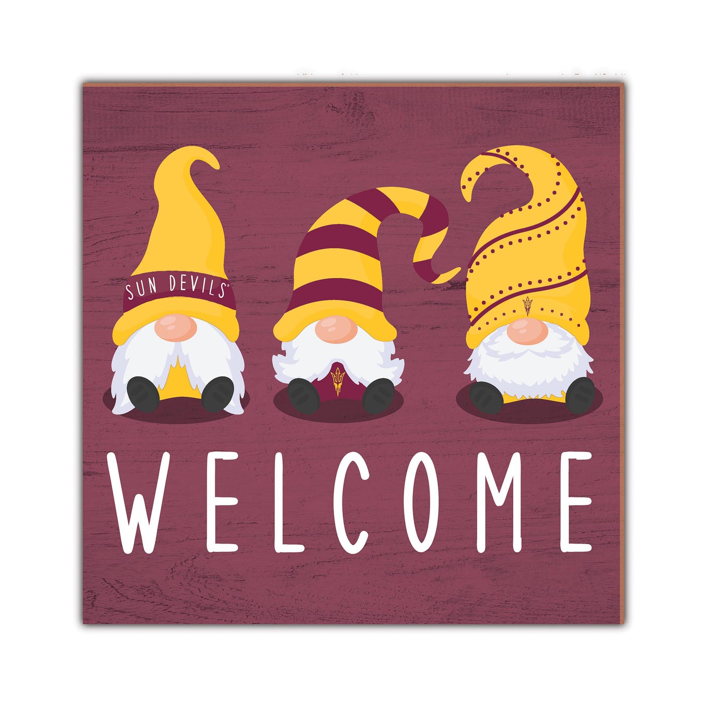 Arizona State Sun Devils 10'' x 10'' Welcome Gnomes Sign