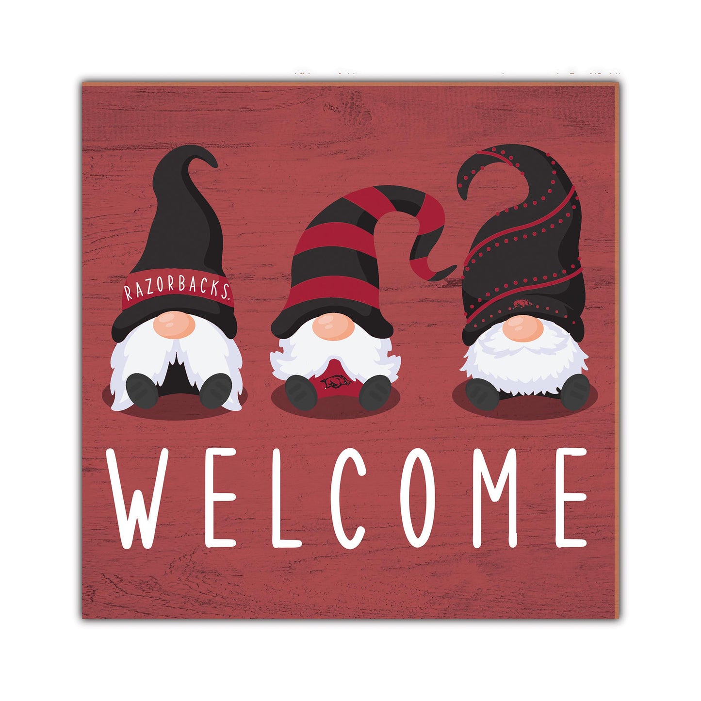 Arkansas Razorbacks 10'' x 10'' Welcome Gnomes Sign