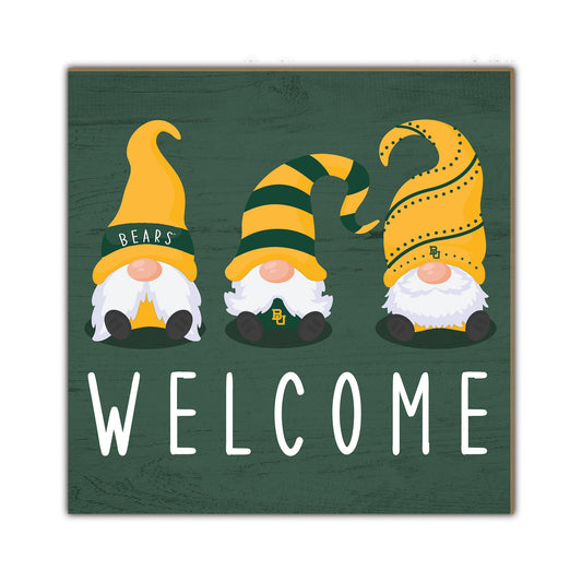 Baylor Bears 10'' x 10'' Welcome Gnomes Sign