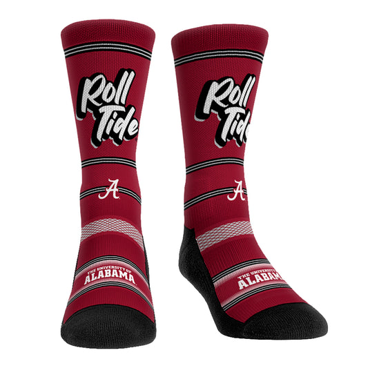 Rock Em Socks Alabama Crimson Tide Team Slogan Crew Socks