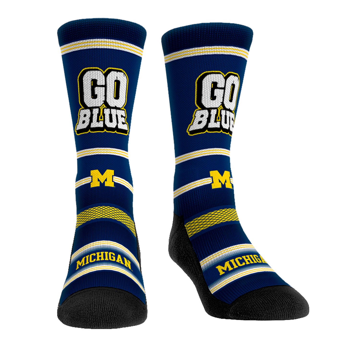 Rock Em Socks Michigan Wolverines Team Slogan Crew Socks