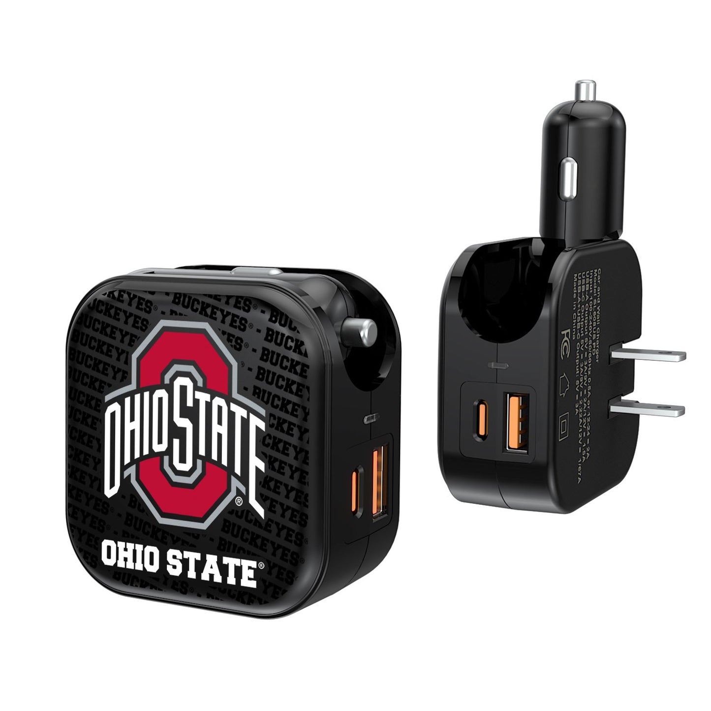 Ohio State Buckeyes Team Logo Dual Port USB Car & Home Charger